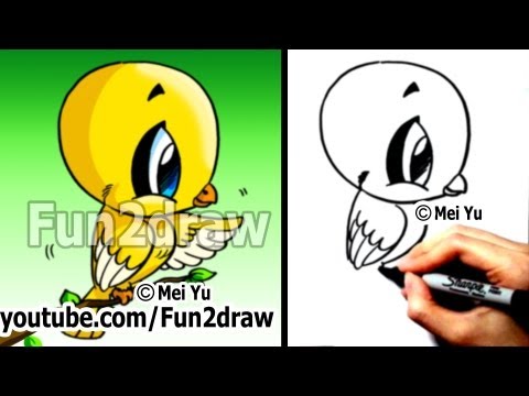 Watch how to draw a canary bird easy, with simple steps!