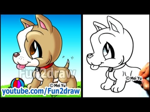 Drawing video on how to draw a pitbull dog.