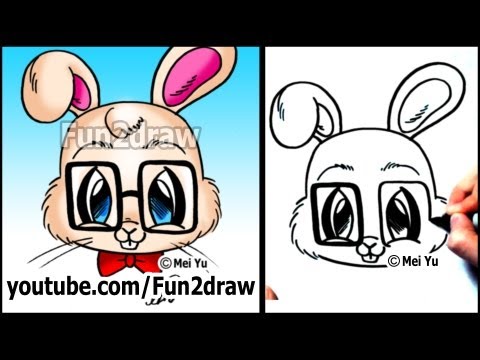 Watch how to draw a cute nerdy bunny in Mei's Fun2draw style!