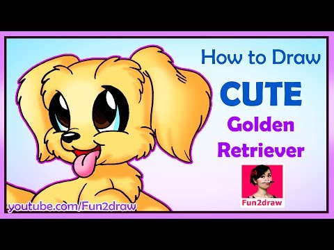Drawing class on how to draw a Golden Retriever dog.