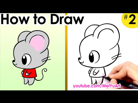 Art class on how to draw a rat cute and easy.