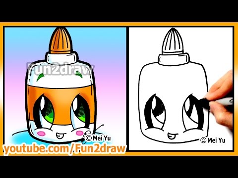 Watch how to draw a glue bottle cute and easy!
