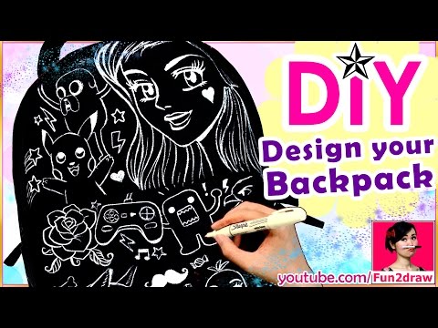 Get cute and cool art ideas to design your backpack for back to school!