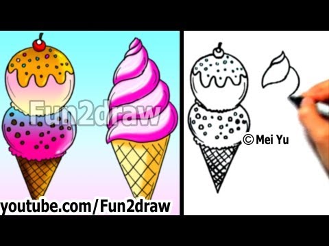 Learn how to draw ice cream in two different ways!