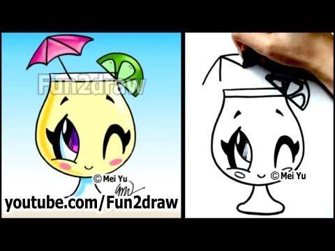 Learn how to draw a glass of lemonade, cute and easy!
