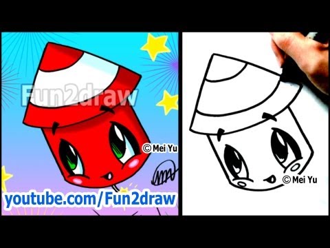Drawing tutorial on how to draw fireworks, step by step.