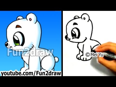Learn how to draw a polar bear cute and easy!