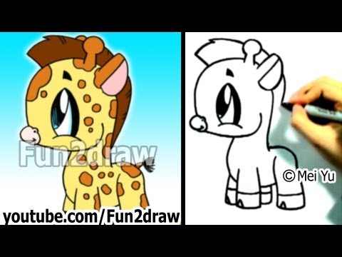 Drawing video on how to draw a giraffe cute and easy.