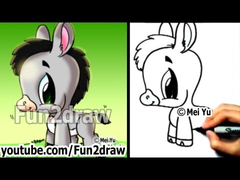Learn to draw a donkey in this fun drawing tutorial!