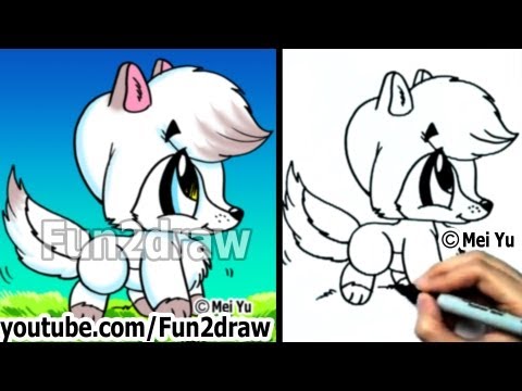Watch this art tutorial on how to draw a white wolf, cute and easy!