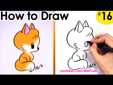 Art video on how to draw a fox in a cute and easy art style.